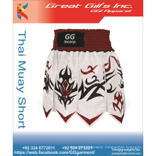 Men's boxing garment 100% polyester satin printed mma muay thai boxing shorts